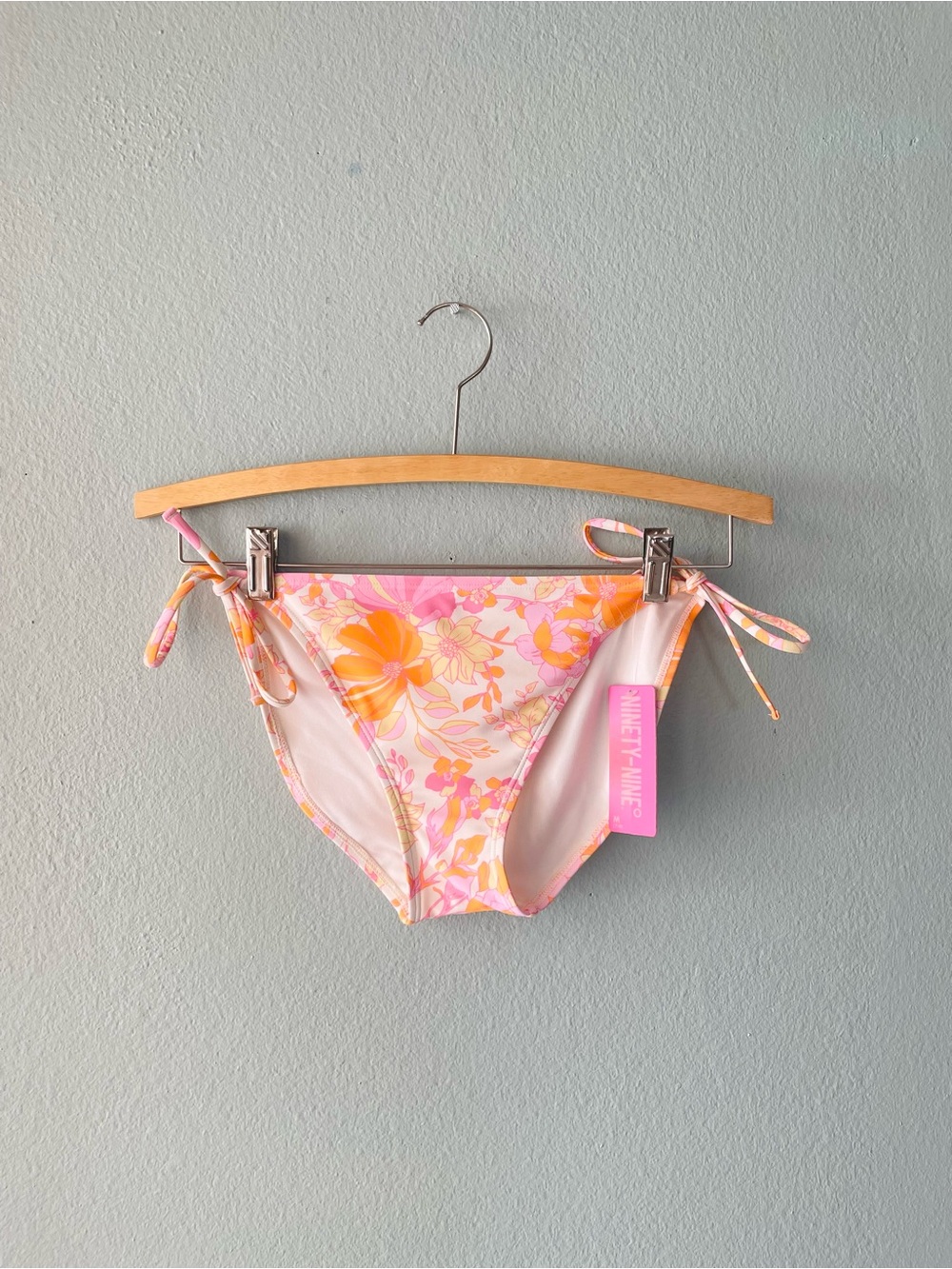 Ninety-Nine° | Retro Floral Side Tie Bikini Bottom